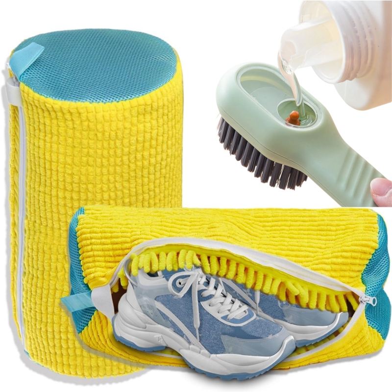 Brush Bristle Set - 1/2/4PCS Shoe Washing Machine Bag with