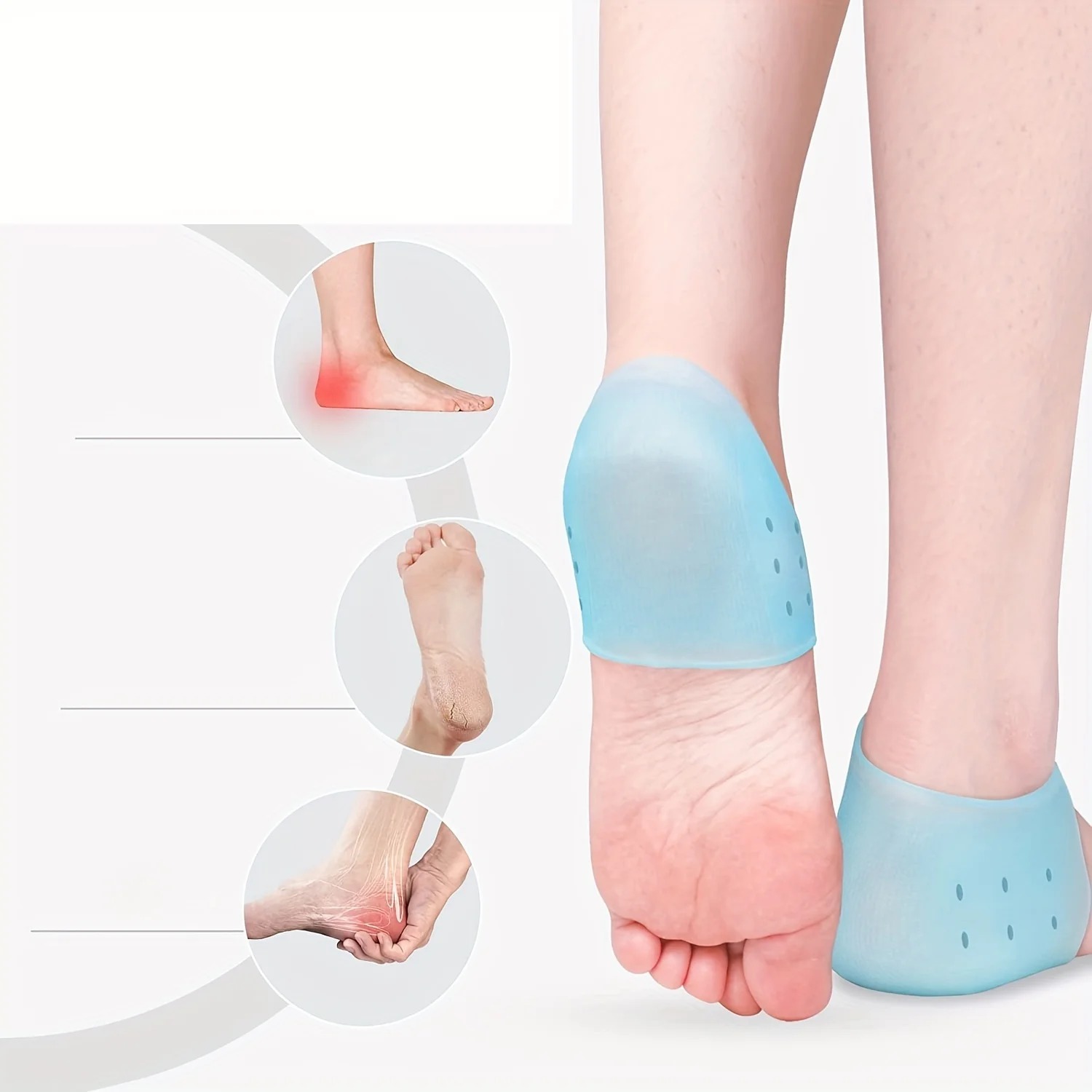 2PCS Silicone Gel Heel Cups Cu - Heel Liner Grip review and price