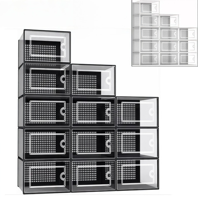12 Pack Clear Plastic Shoe Sto - Shoe Box Display review and price