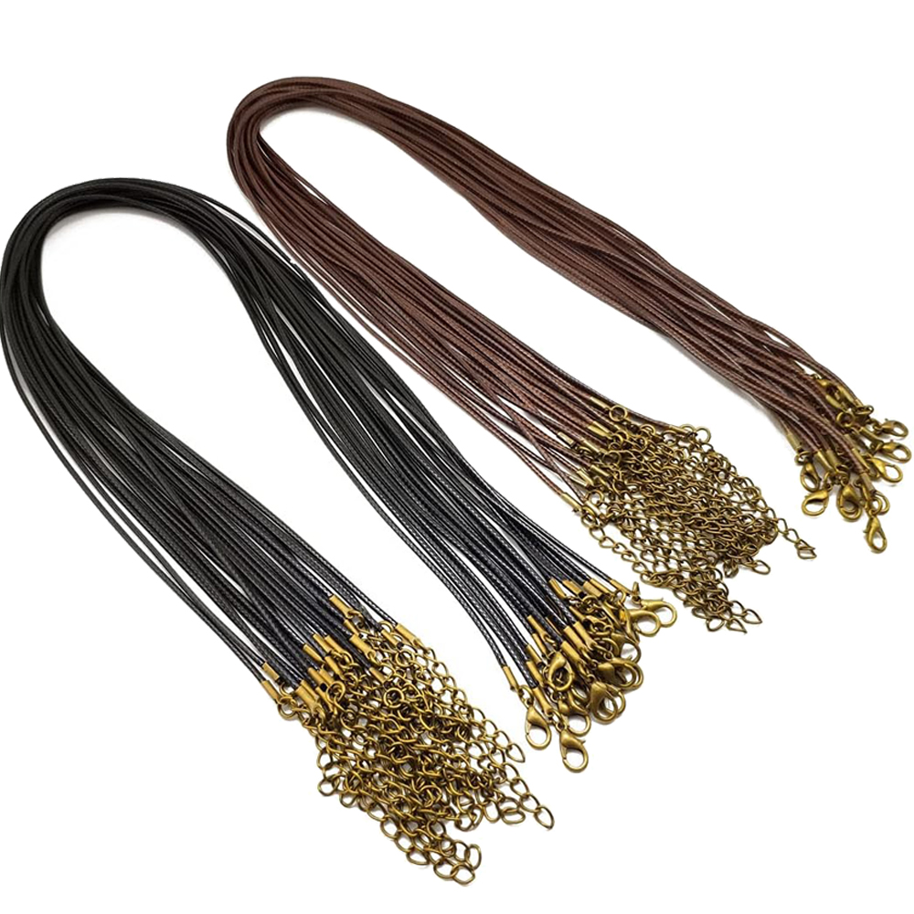 20pcs 45cm Brown Waxed Necklac - Patent Leather Shine review and price