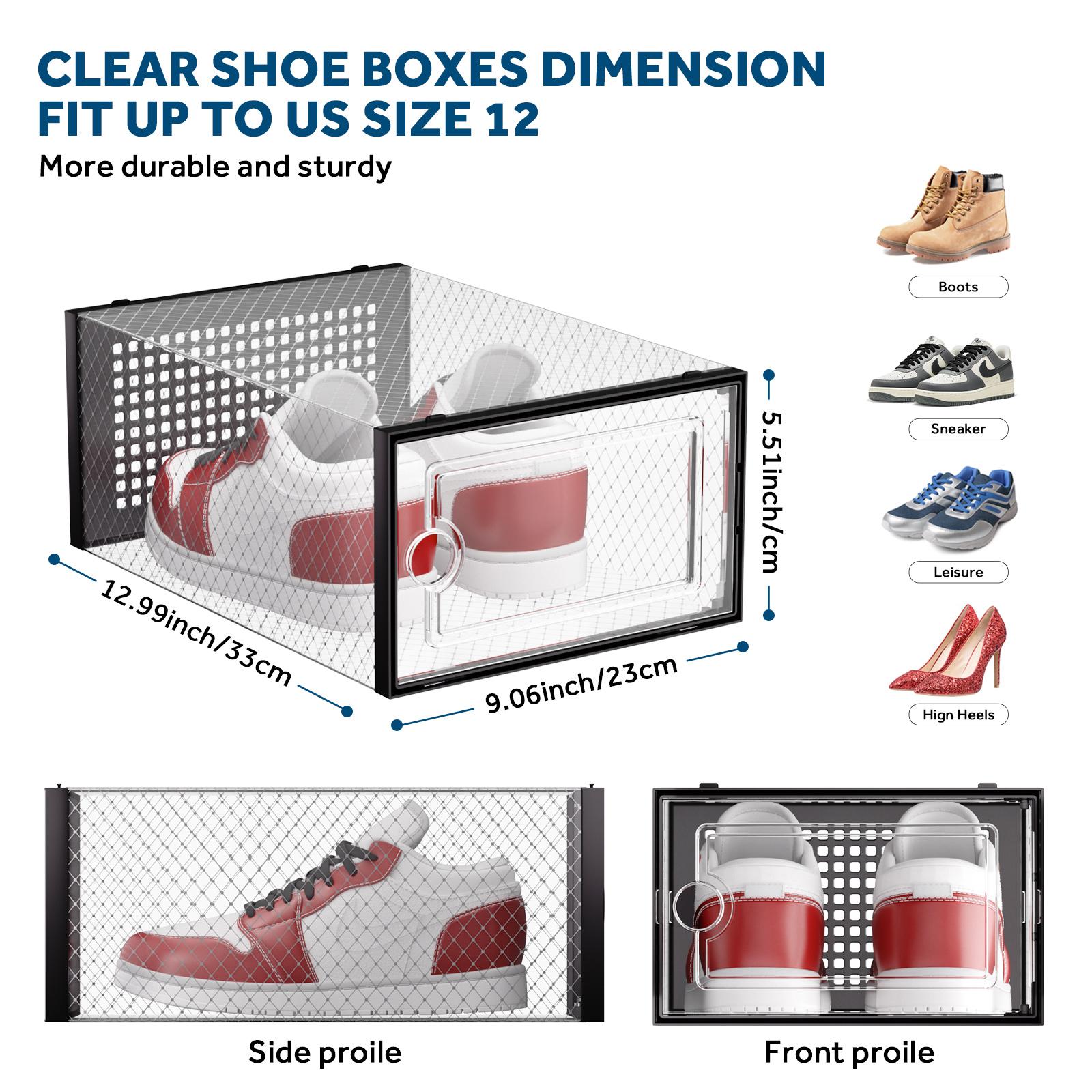 12/24 Pcs Thick Clear Shoe Box - Shoe Box Display review and price